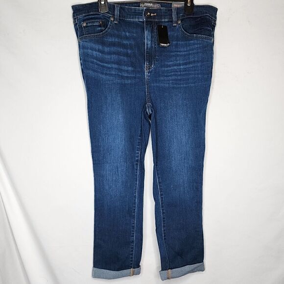 28W Torrid Crop Skinny Fit Mid Rise Jean Super Soft Midfit Blue Denim Stretch NW - Picture 2 of 8